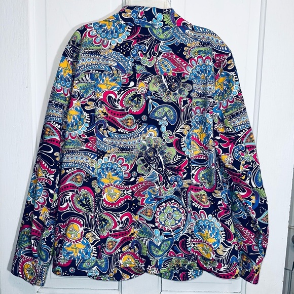 Koret City Blues Women’s Paisley Floral Colorful Stretch Twill Jacket Size Large - Picture 2 of 5